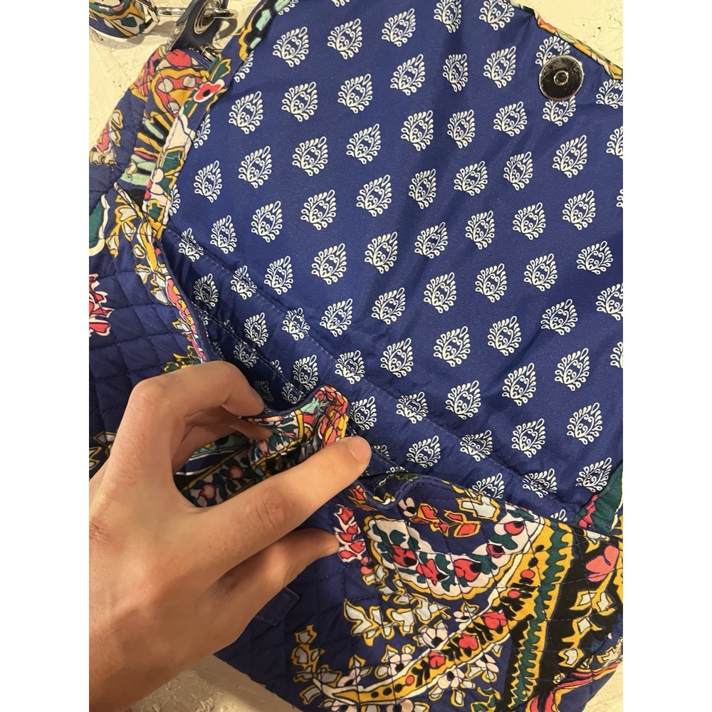 VERA BRADLEY On the Go Crossbody - Romantic Paisley‎ Blue Purse Floral - Picture 4 of 9
